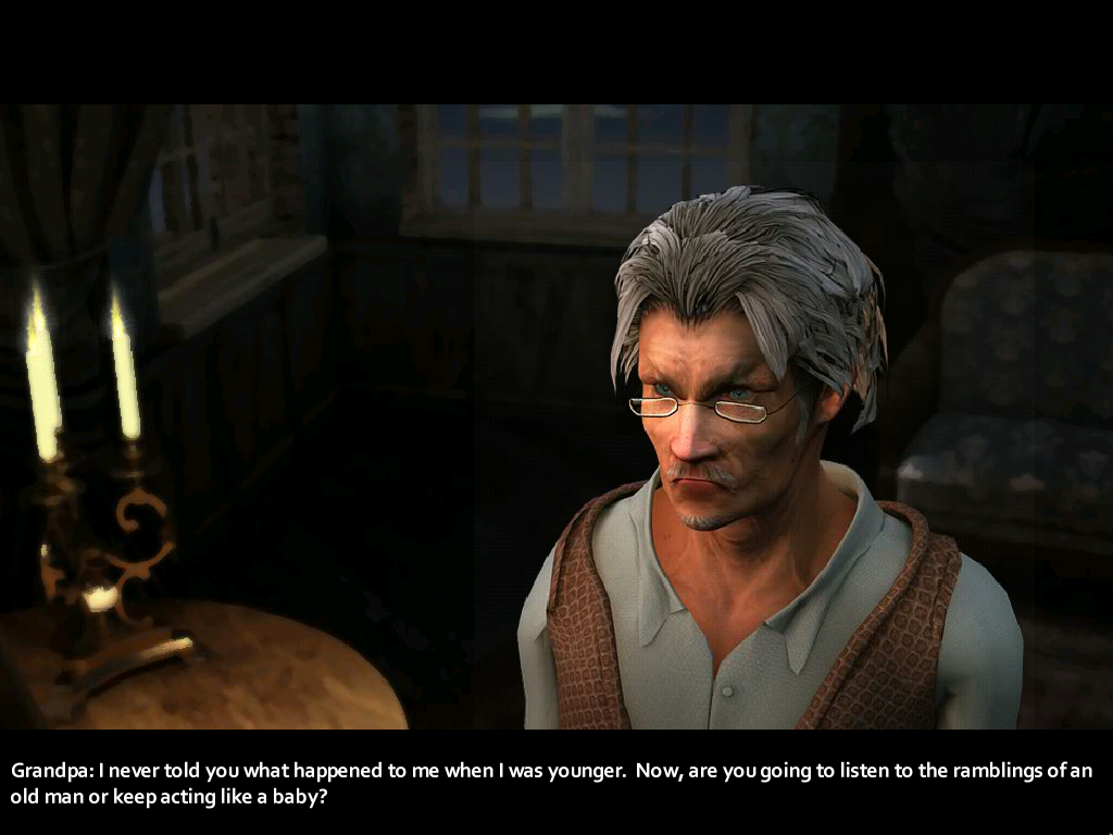 Vampire Saga: Pandora's Box (Windows) screenshot: Grandfather close-up