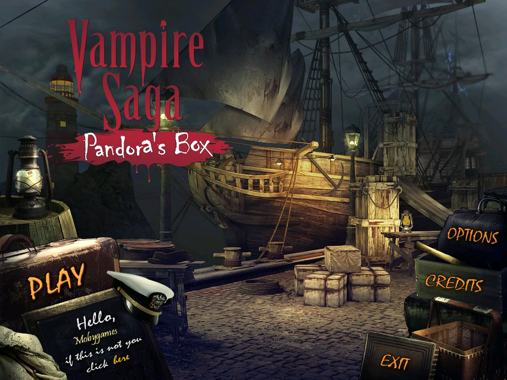 Vampire Saga: Pandora's Box (Windows) screenshot: Main menu