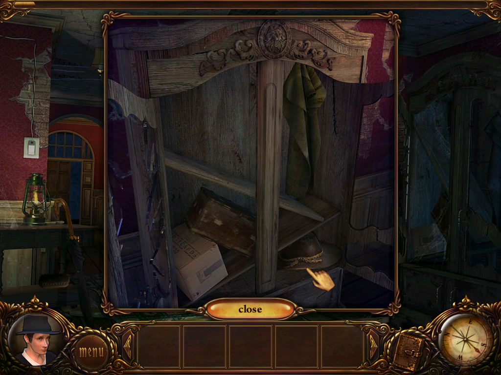 Vampire Saga: Pandora's Box (Windows) screenshot: Broken closet