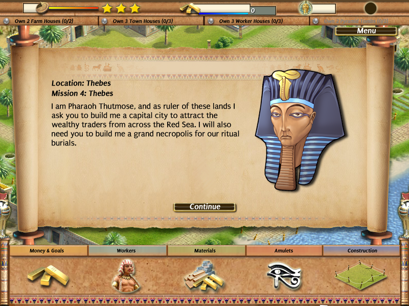 Empire Builder: Ancient Egypt (Windows) screenshot: Pharaoh Thutmose