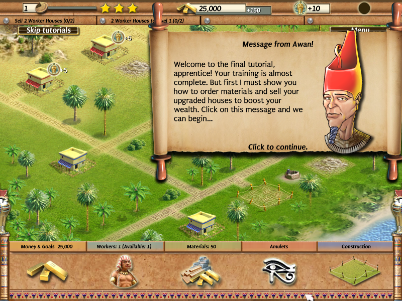 Empire Builder: Ancient Egypt (Windows) screenshot: Final tutorial