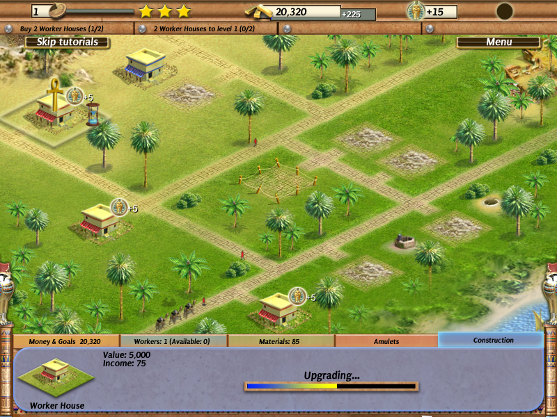 Empire Builder: Ancient Egypt (Windows) screenshot: Upgrading a house.