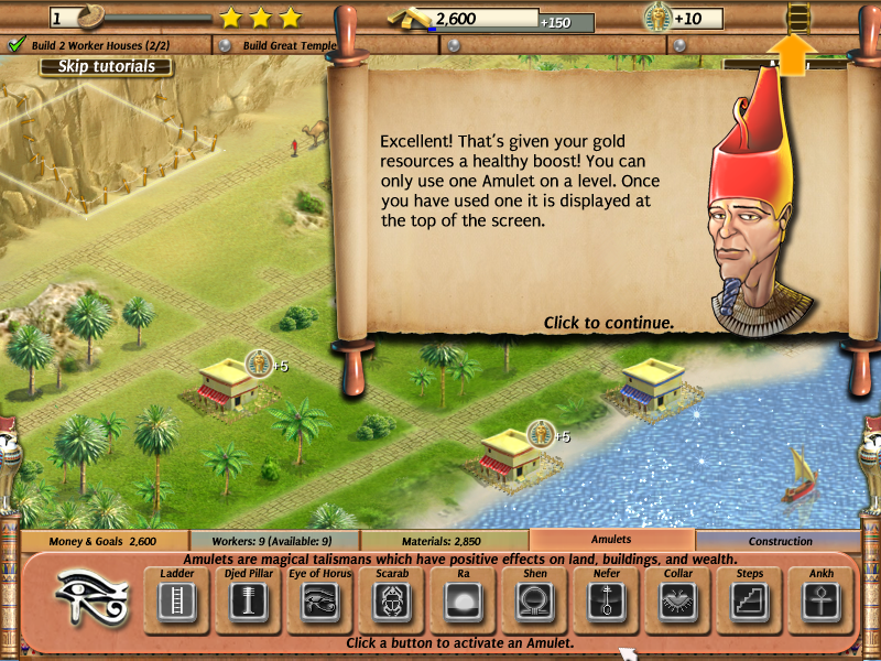Empire Builder: Ancient Egypt (Windows) screenshot: Amulets