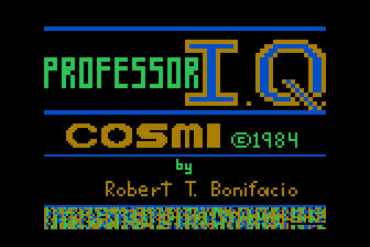 Professor I.Q. (Atari 8-bit) screenshot: Title Screen