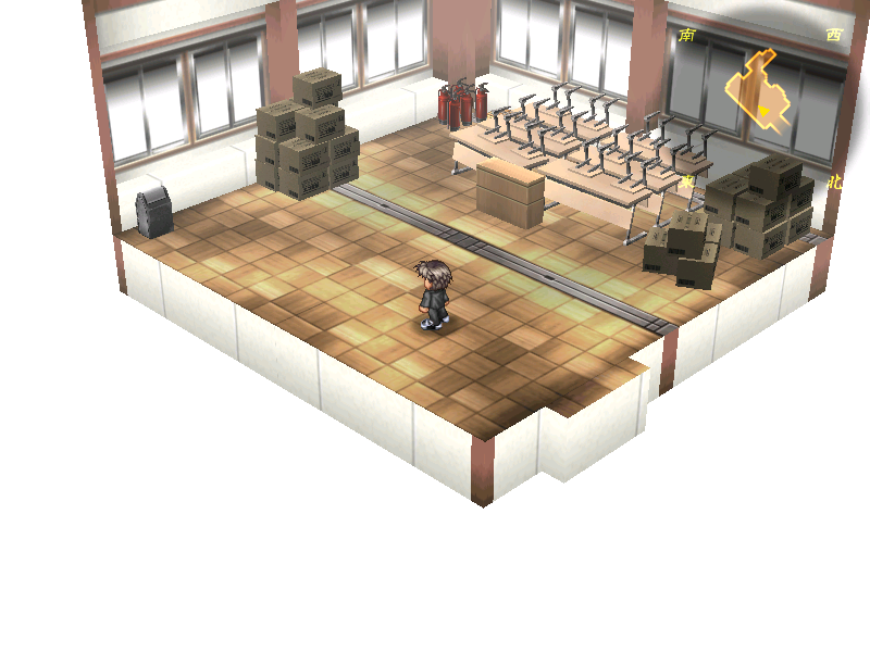 Izumo 2 (Windows) screenshot: Nice... classroom full of junk?