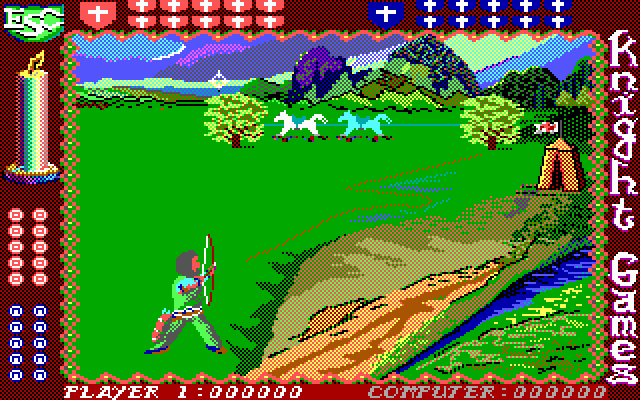 Knight Games (DOS) screenshot: Archery (EGA)