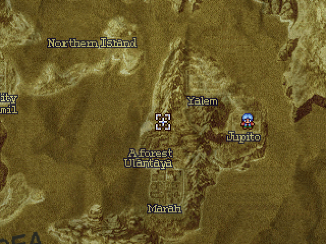Anearth Fantasy Stories: The First Volume (SEGA Saturn) screenshot: World map looks less cool in Saturn version...