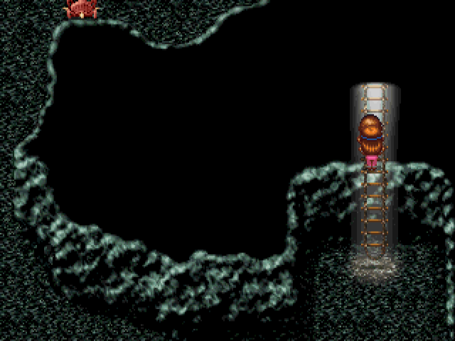 Blue Seed: Kushinada Hirokuden (SEGA Saturn) screenshot: Descending into dungeon. Note the wandering monster