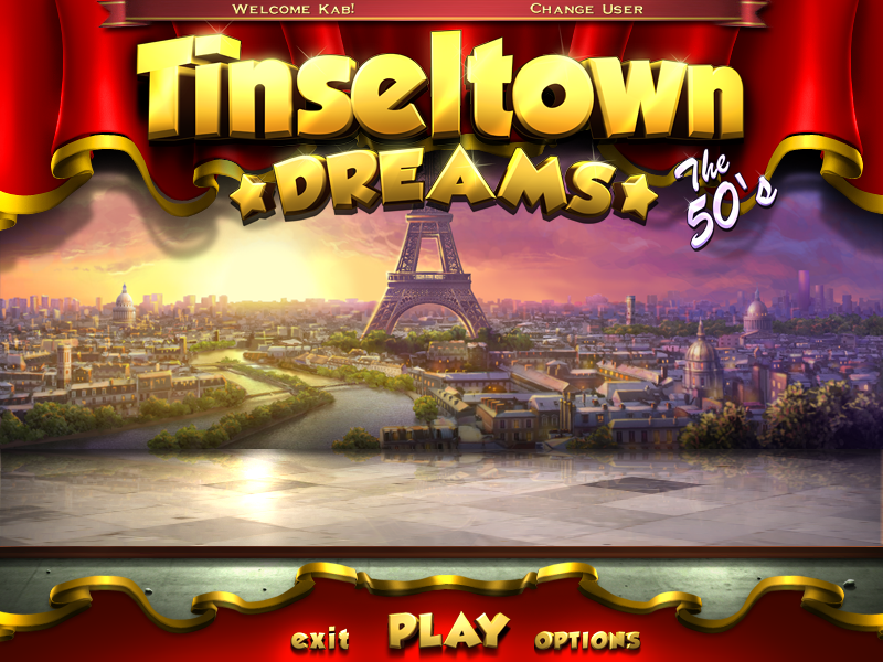 Tinseltown Dreams: The 50's (Windows) screenshot: Title Screen / Menu