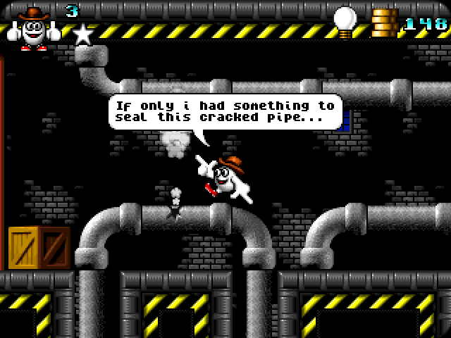Giddy 3: The Retro Eggsperience (Windows) screenshot: Cracked pipe