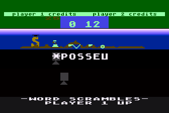 Professor I.Q. (Atari 8-bit) screenshot: Word Scramble