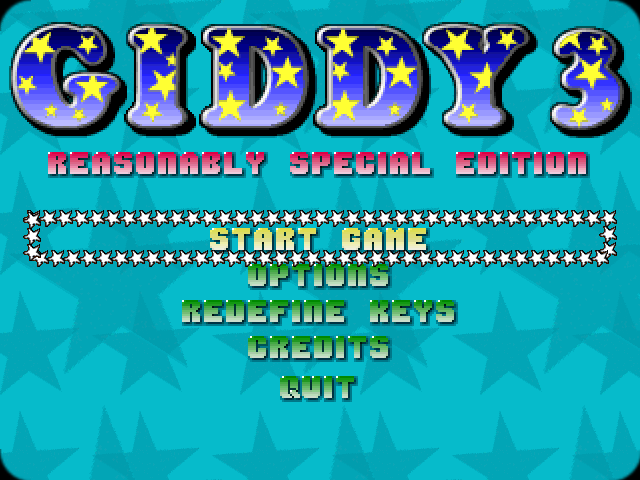 Giddy 3: The Retro Eggsperience (Windows) screenshot: Main menu