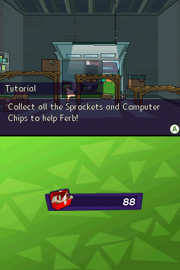 Phineas and Ferb: Quest for Cool Stuff (Nintendo DS) screenshot: I need to collect parts