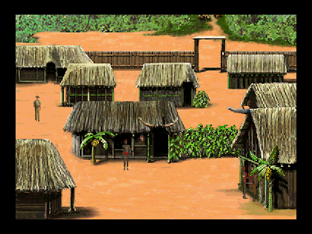 Secret Mission (DOS) screenshot: Inside Thugnot's village