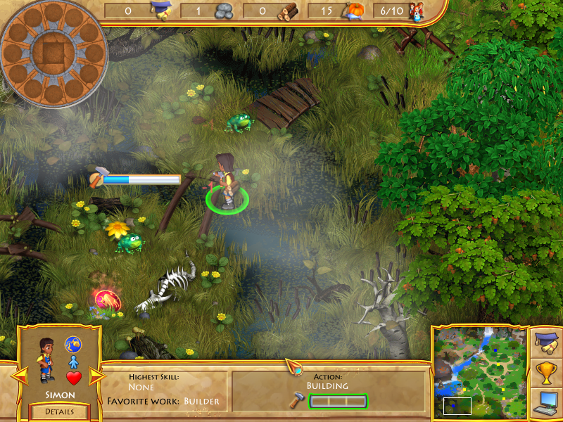 Gemini Lost (Windows) screenshot: Building a swamp bridge.