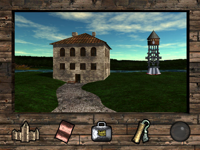 The Mystery at Greveholm 3: The Old Legend (Windows) screenshot: Mansion with bench