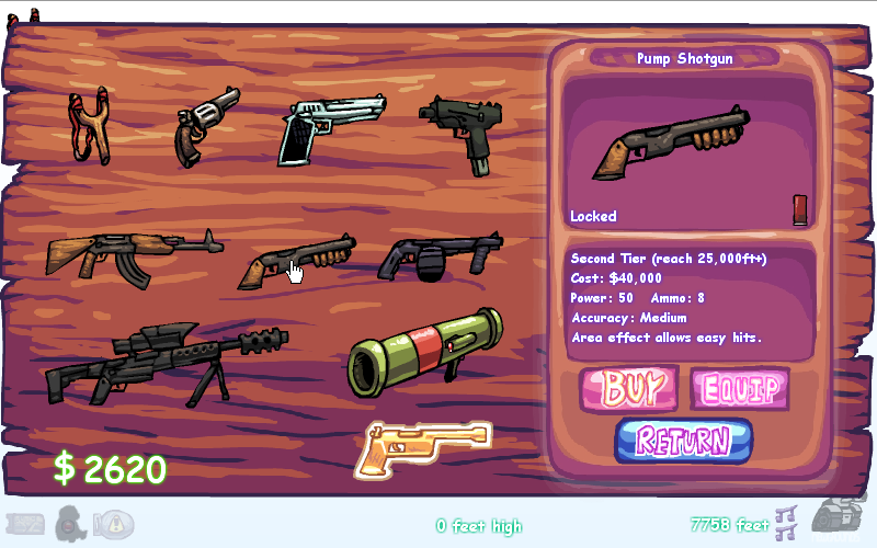 Toss the Turtle (Browser) screenshot: ... and guns.