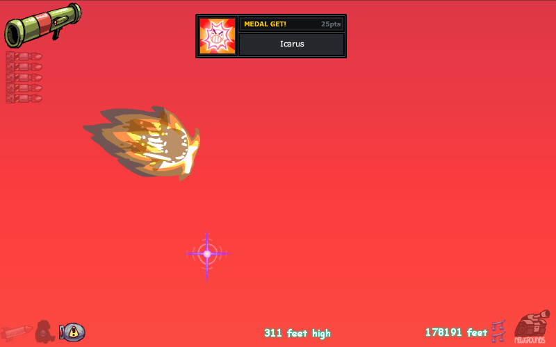 Toss the Turtle (Browser) screenshot: On fire!