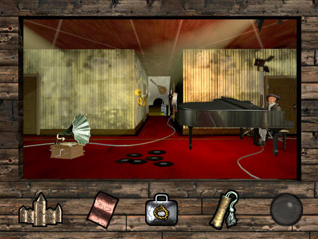 The Mystery at Greveholm 3: The Old Legend (Windows) screenshot: Sound puzzle with records