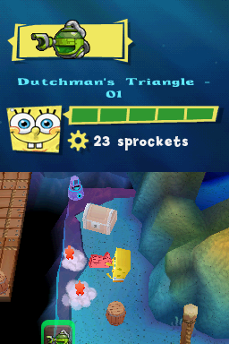 SpongeBob SquarePants: Plankton's Robotic Revenge (Nintendo DS) screenshot: Take that
