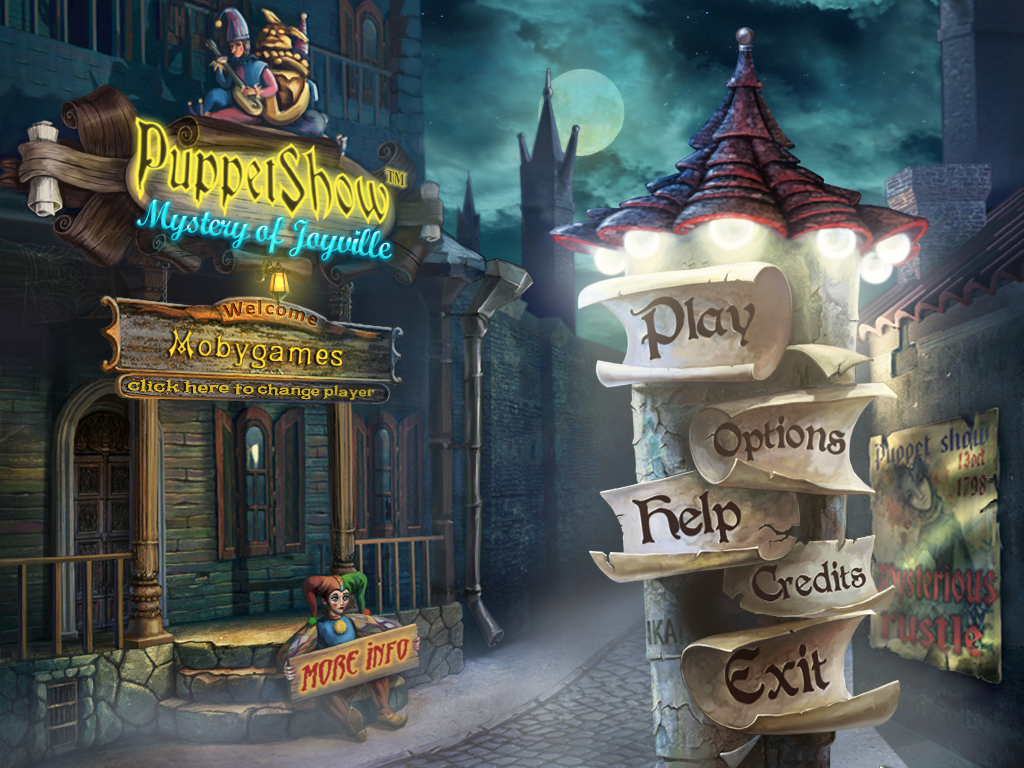 PuppetShow: Mystery of Joyville (Windows) screenshot: Main menu