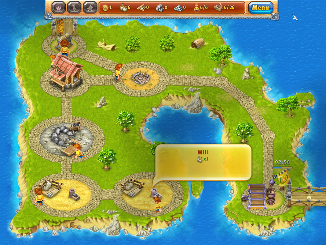 Island Realms (Windows) screenshot: Mills and quarries