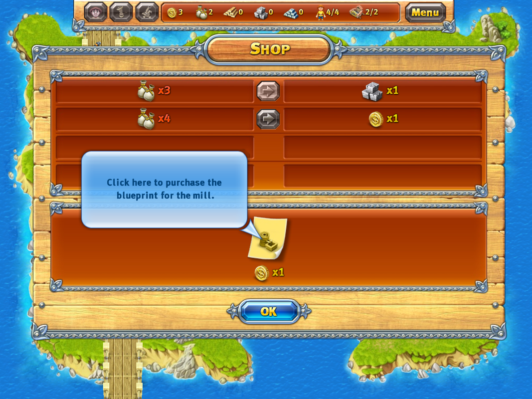 Island Realms (Windows) screenshot: Shop screen