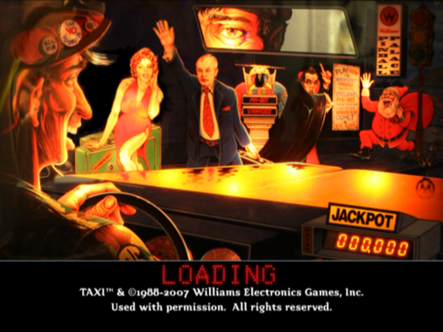 Pinball Hall of Fame: The Williams Collection (PlayStation 2) screenshot: Taxi loading screen