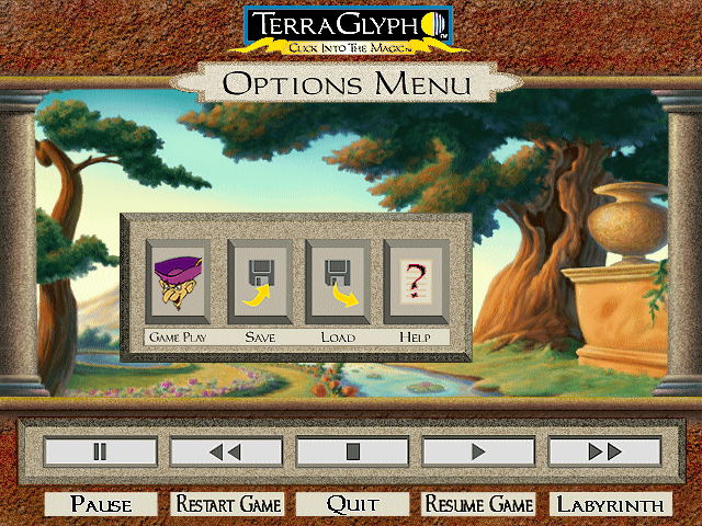 Rumpelstiltskin's Labyrinth of the Lost (Windows) screenshot: Options menu