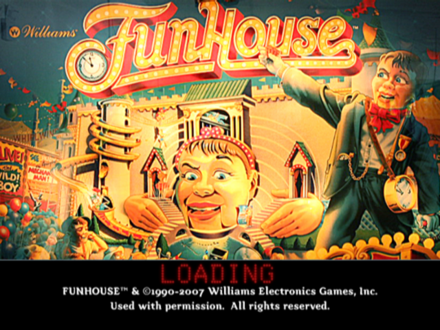 Pinball Hall of Fame: The Williams Collection (PlayStation 2) screenshot: FunHouse loading screen