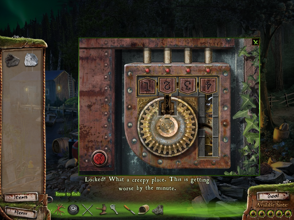 Campfire Legends: The Hookman (Windows) screenshot: Lock puzzle