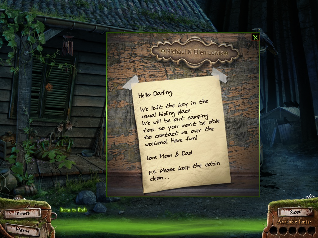 Campfire Legends: The Hookman (Windows) screenshot: Parents' note