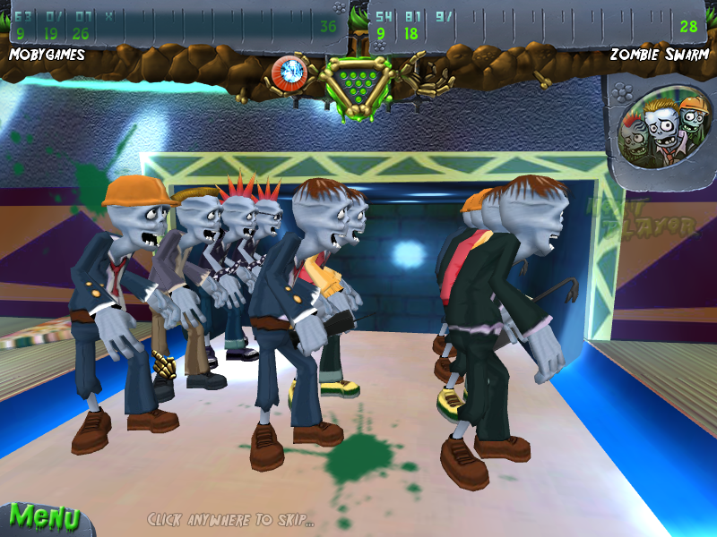 Zombie Bowl-O-Rama (Windows) screenshot: Zombies line dancing.