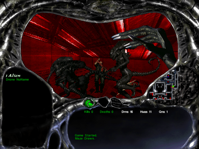 Aliens Online (Windows) screenshot: The razor claw is the Alien's primary attack.