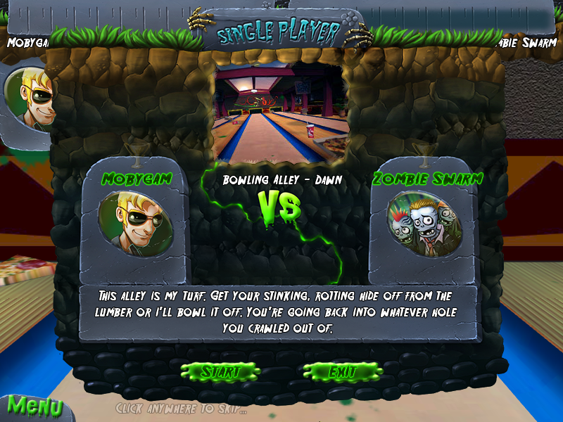 Zombie Bowl-O-Rama (Windows) screenshot: First stage