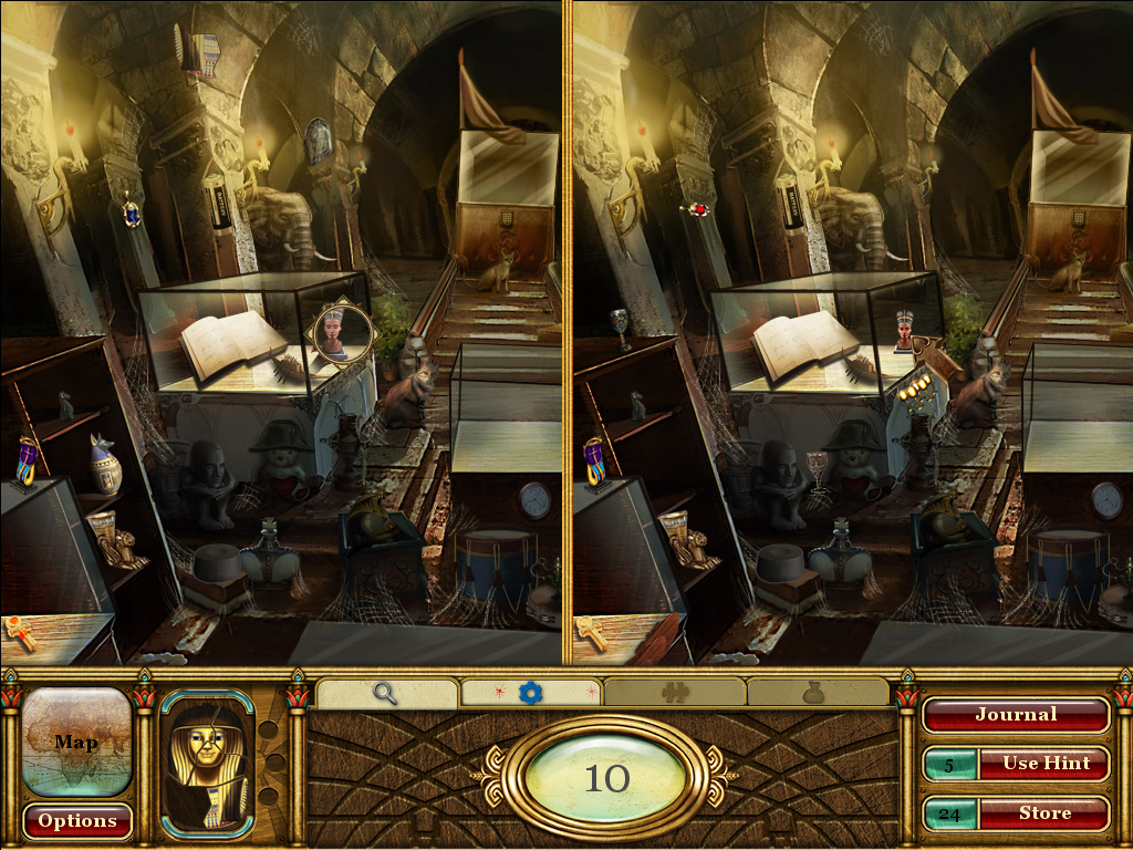 Curse of the Pharaoh: Tears of Sekhmet (Windows) screenshot: Another spot-the-differences game