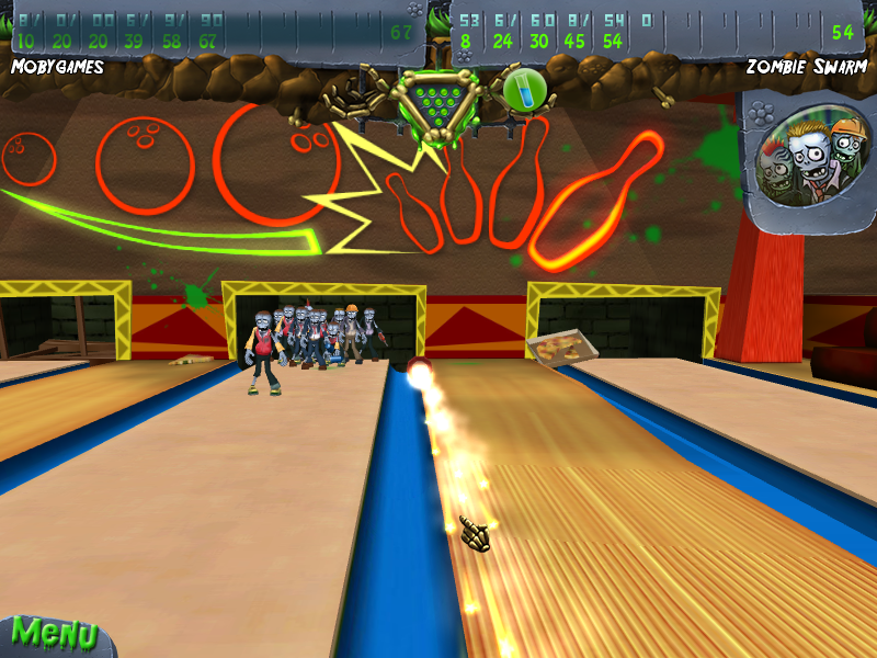Zombie Bowl-O-Rama (Windows) screenshot: Flying rocket