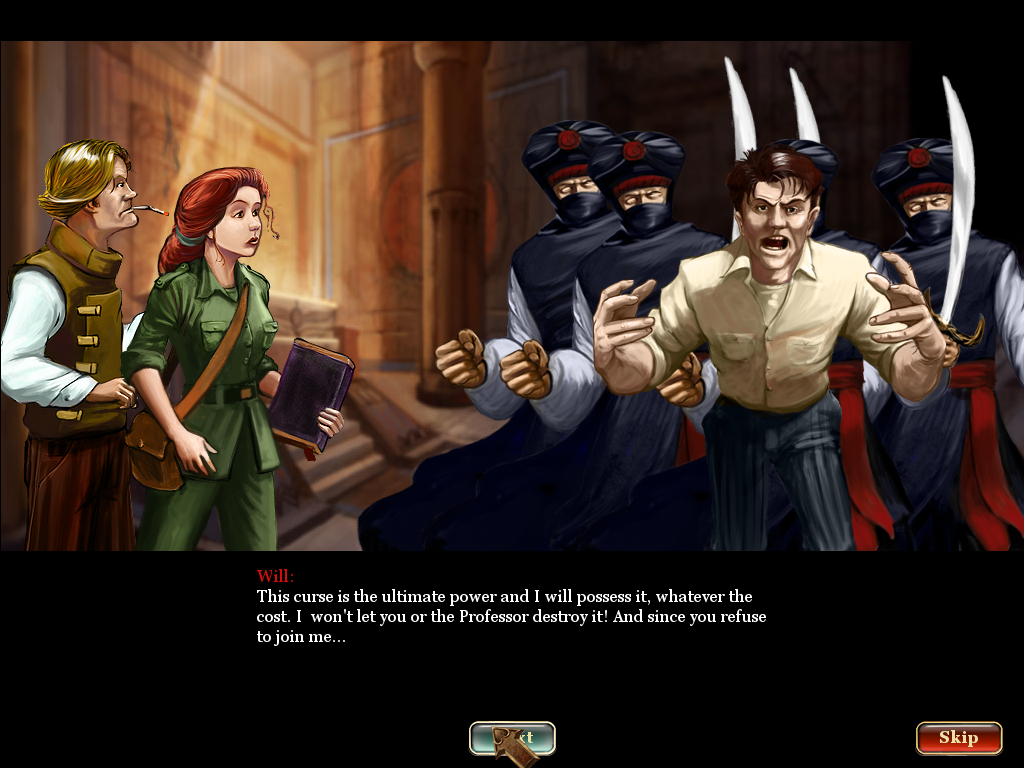 Curse of the Pharaoh: Tears of Sekhmet (Windows) screenshot: Cullen, Anna and Will