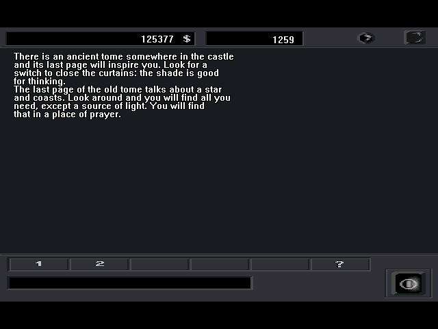 Treasure Hunter (Windows) screenshot: Computer - hint screen