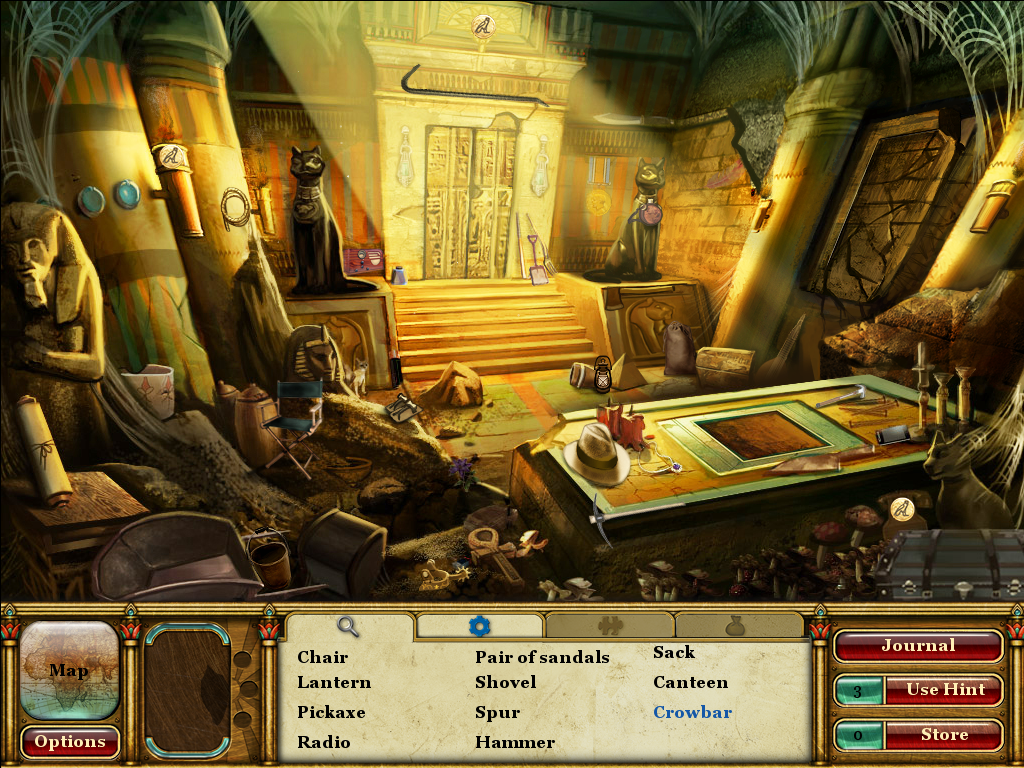 Curse of the Pharaoh: Tears of Sekhmet (Windows) screenshot: Game start