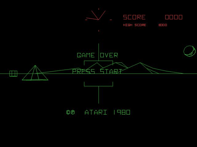 Arcade's Greatest Hits: The Atari Collection 1 (PlayStation) screenshot: Battlezone start screen