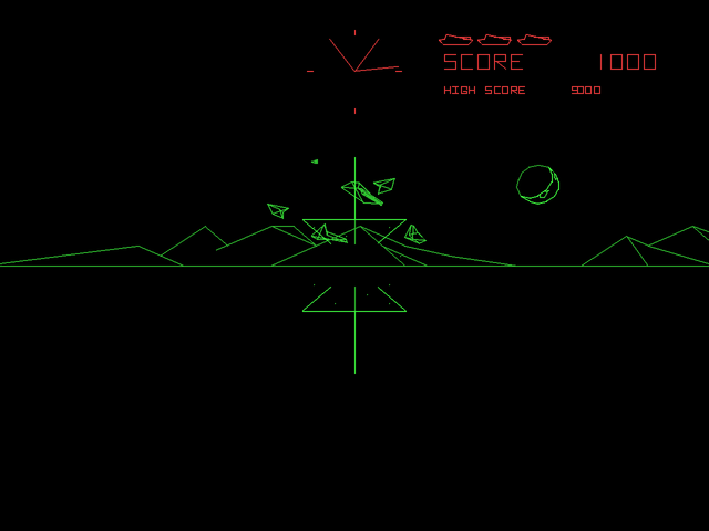 Atari: Anniversary Edition (PlayStation) screenshot: Battlezone - Exploding a tank.