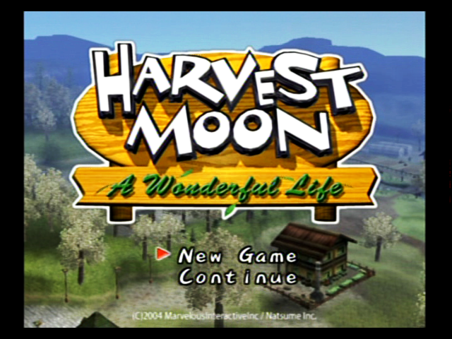 Harvest Moon: A Wonderful Life (GameCube) screenshot: Title screen.
