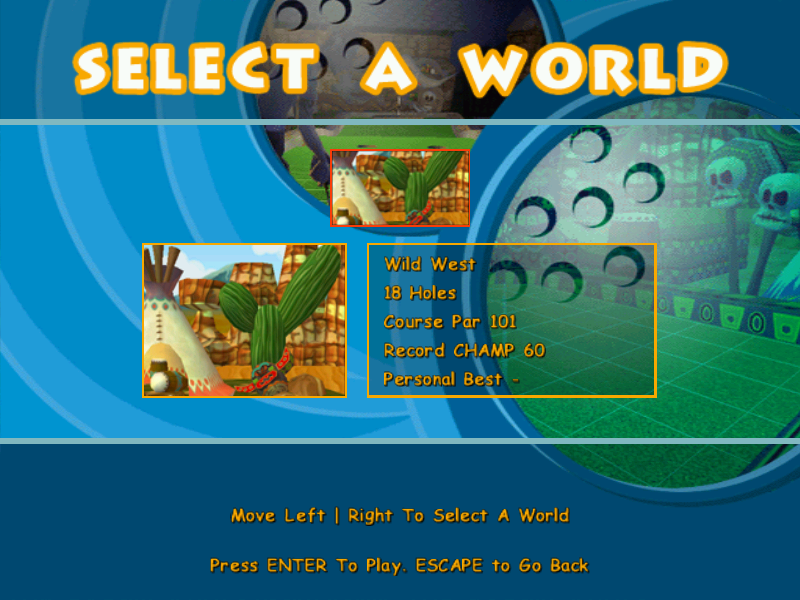 Crazy Golf: World Tour (Windows) screenshot: Wild West is the first course
