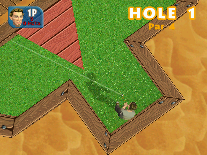 Crazy Golf: World Tour (Windows) screenshot: The top down view makes it easier to plan your shots