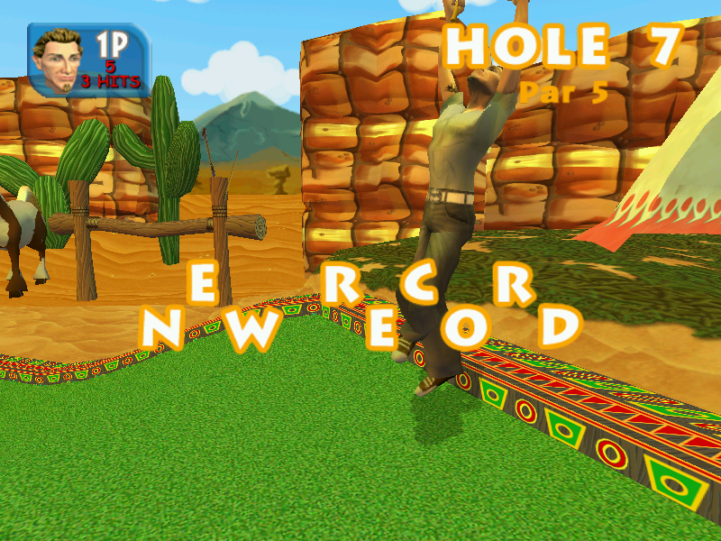 Crazy Golf: World Tour (Windows) screenshot: This is how happy you get when making a new record