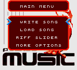 Pocket Music (Game Boy Color) screenshot: Main Menu
