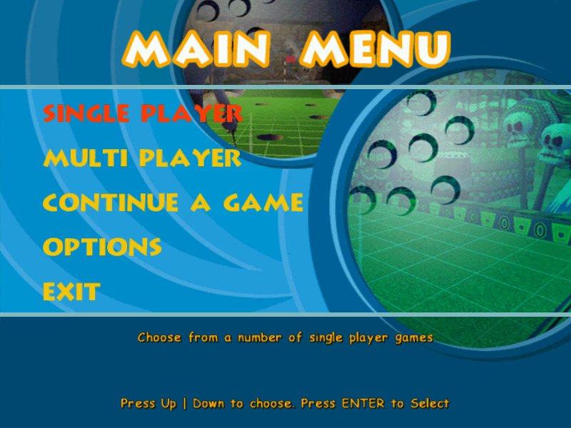 Crazy Golf: World Tour (Windows) screenshot: Main menu