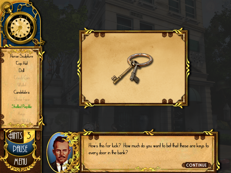Amazing Heists: Dillinger (Windows) screenshot: Key ring