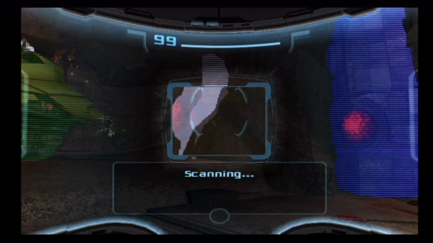 Metroid Prime Trilogy (Wii) screenshot: MP2 now highlights objects in scan mode.